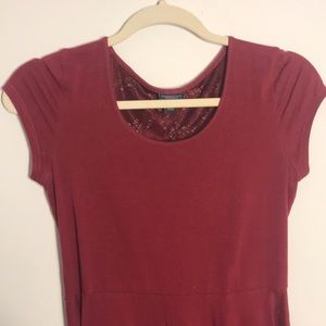 Burgundy mid-length dress